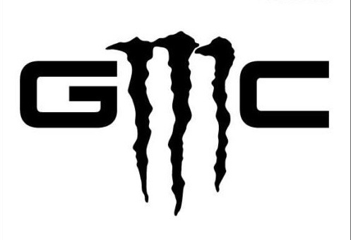 Adesivo Universale in Vinile Stile Mostro con Logo GMC per GMC Sierra