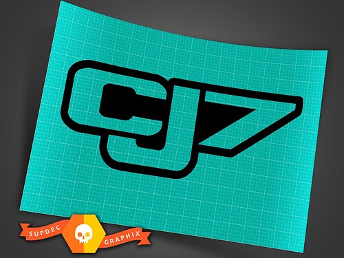 Adesivo in Vinile Universale con Logo CJ7 per Jeep CJ CJ-7