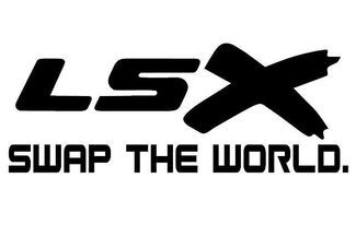 LSX Swap The World - Decalcomania in vinile - Nero - Chevy LS Mustang BMW Nissan Ford
