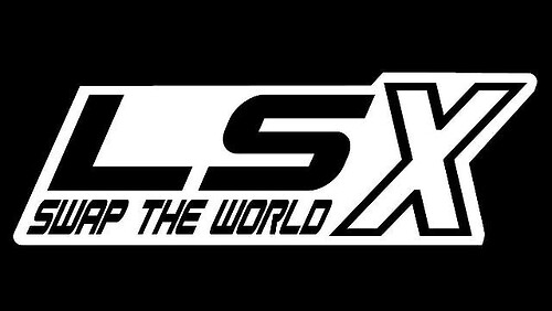 LSX Swap The World - Decalcomania in vinile - Bianco - Adesivo per pista per camion per auto Chevy LS
