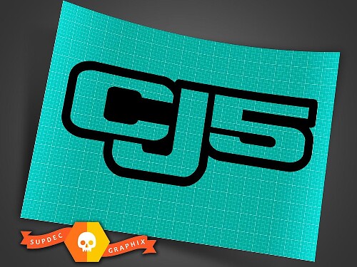 Jeep CJ5 - Nero- Decalcomania in vinile adesivo Off Road CJ 5 Trails Rock Crawling 4x4