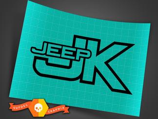 Jeep JK - Nero - Decalcomania in vinile Adesivo Off Road Wrangler Trails Rock Crawling 4x4