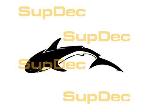 Adesivo per bagno con finestra in vinile con squalo, rimovibile, n. 4
