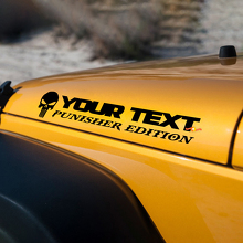 Adesivo in Vinile con Testa di Punisher Personalizzato per Cappuccio per Jeep Wrangler TJ LJ JK JKU 3