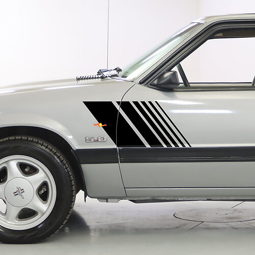 1979-1993 Ford Mustang Mustang Stripes laterali Strobo adesivi per le decalcomanie Kit 79-93
