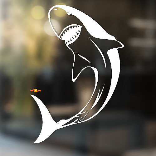 Adesivo Universale in Vinile Shark Curvato
