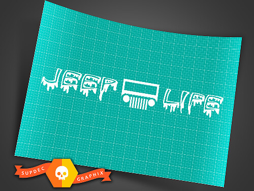 Jeep Life - Grafica per decalcomania per finestra con visiera larga 30