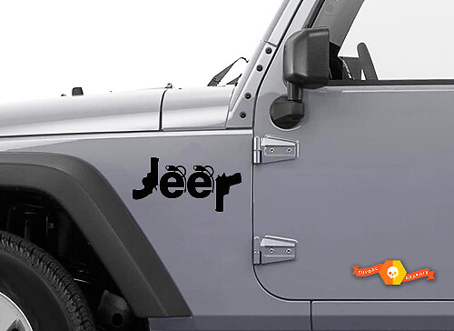 Set di Adesivi in Vinile Stile Guns & Grenades con Logo Jeep per Auto Jeep