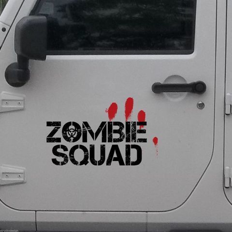 Adesivo in Vinile Zombie Squad & Blood Fingers per Porta Jeep Gladiator