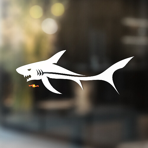 Adesivo Universale in Vinile Angry Shark