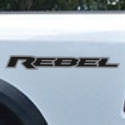 2 colori Dodge Ram Rebel Logo camion adesivo in vinile decalcomania grafica argento nero
