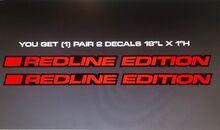 Decalcomanie adesive Redline Edition 2018 per Silverado, Camaro, Cruze, Malibu, Colorado, Trax
 2