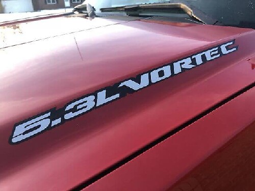Set di Adesivi in Vinile per Cofano con Profilo Vortec 5.3L per Camion Chevy GMC