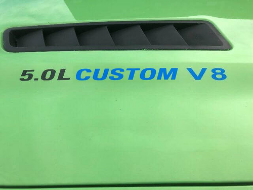 Set di Adesivi in Vinile per Cofano V8 Personalizzato 5.0L per Musclecar (Coyote V8)