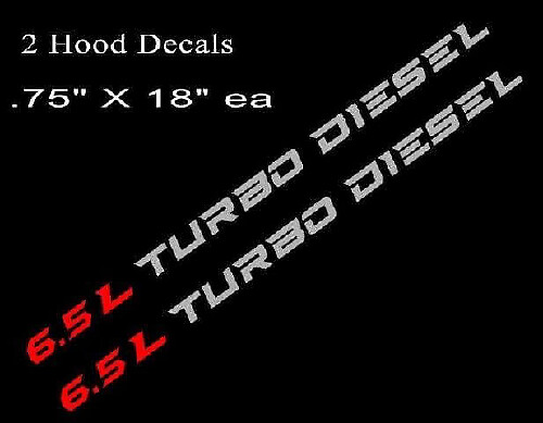 Adesivi in Vinile per Cofano Turbo Diesel 6.5L per Chevy Silverado GMC Sierra