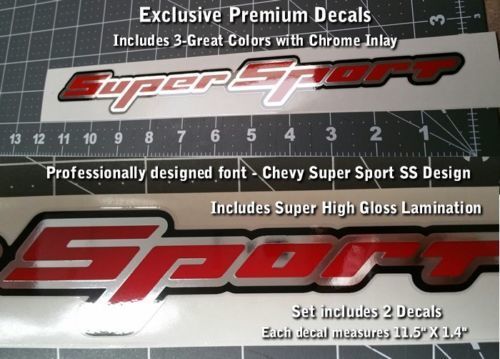 Decalcomanie adesivi Super Sport COPPIA Rally Sport Chevy Camaro Chevrolet SS 3 colori WOW 0012
