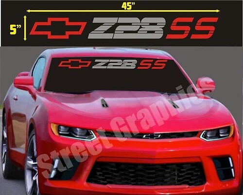 Adesivo in Vinile con Logo Z28 SS per Parabrezza Chevrolet Camaro