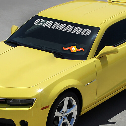 Adesivo in Vinile con Logo a Righe per Parabrezza CAMARO per Chevrolet Camaro