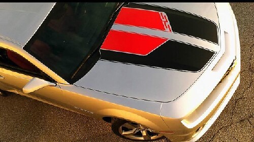 Kit Adesivi in Vinile con Doppie Strisce sul Cofano per Chevrolet Camaro SS 2010-2013