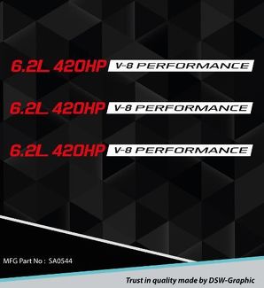 Nuovo 6.2l Performance Hood Decal Sticker Emblem Chevy Camaro Ss Rs Ls3 Sa0544