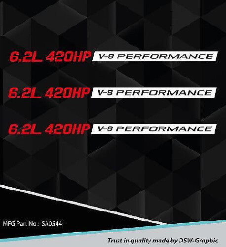Nuovo emblema per decalcomania per cofano Performance da 6,2 litri Chevy Camaro Ss Rs Ls3 Sa0544
