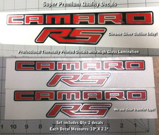Camaro RS SS Fender Trunk Decal Kit Chrome Inlay Qualità Premium 0027
