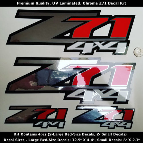 Z71 Kit adesivi decalcomanie Cromo Rosso Nero Bianco Qualità Premium UV 0164
