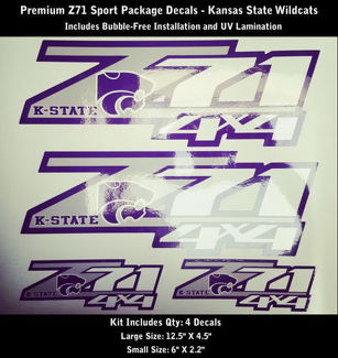 Kit adesivi Z71 Kansas State Wildcats qualità premium senza bolle 0181