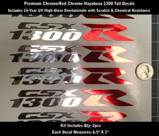 1300 R Decal Kit 2 pezzi Hayabusa GSXR Chrome & Red Chrome Premium 0168