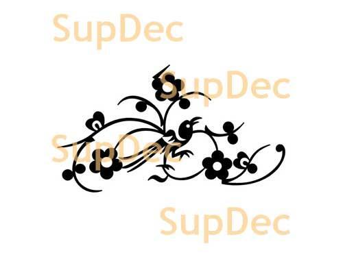 Adesivo da parete per finestra da bagno con arte in vinile di uccelli rimovibile #4
