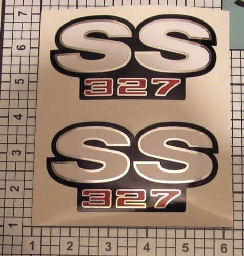 Set di Adesivi in Vinile SS 327 per Parafango Chevrolet Camaro