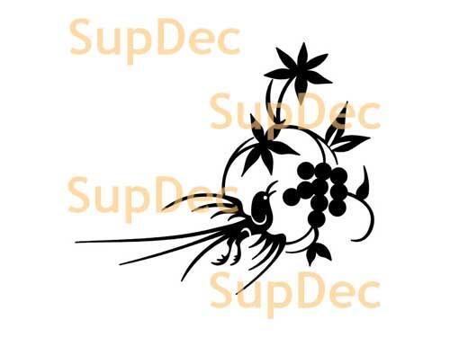 Adesivo per bagno con finestra in vinile con uccello, rimovibile, n. 5
