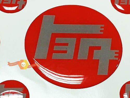 Teq rosso con grigio Toyota emblema stemma a cupola adesivo in resina a cupola per 4Runner FJ Cruiser