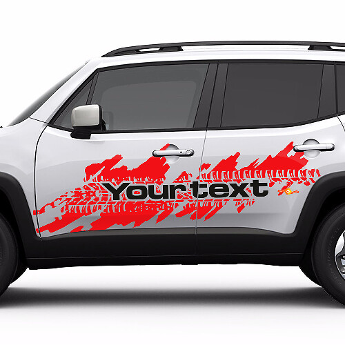 Jeep Renegade Side Splash Tire Tracks Logo Graphic Vinyl Decal Sticker 2 colori