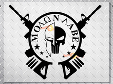Casco spartano o PUNISHER MOLON LABE pistola cross cappuccio lato adesivo decalcomania in vinile jeep wrangler 2