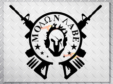 Casco spartano o PUNISHER MOLON LABE pistola cross cappuccio lato adesivo decalcomania in vinile jeep wrangler 3