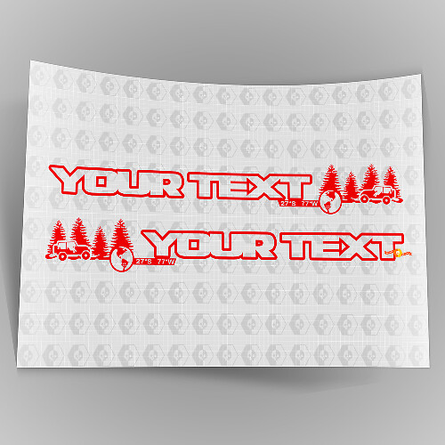 Set di 3 Adesivi in Vinile per Cofano Off Road per Jeep Wrangler Unlimited