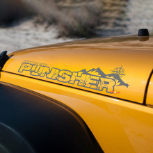 Abbina Pair Punisher con Adesivi Vinile per Cofano Compass per Jeep Wrangler TJ JK YJ 2