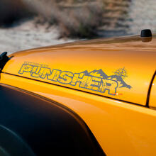 Kit di adesivi in vinile laterali per cofano in stile Punisher personalizzato per Jeep Wrangler_2