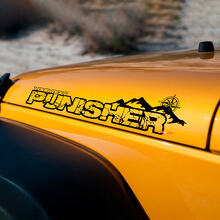 Kit di adesivi in vinile laterali per cofano in stile Punisher personalizzato per Jeep Wrangler_3