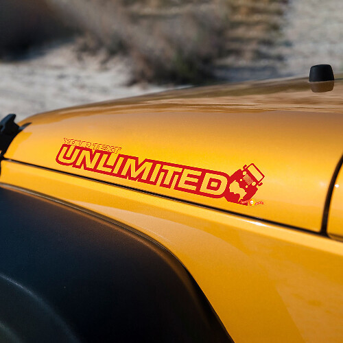 Coppia Jeep Wrangler Unlimited Off Road Vinile Adesivi per cofano Decalcomanie Rubicon
