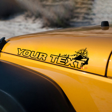 Coppia adesivi per cofano Jeep Wrangler Rubicon in vinile, decalcomanie illimitate o testo personalizzato
 3