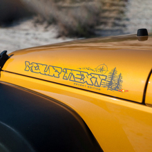 Adesivi Personalizzati in Vinile con Testo Bussola Foresta per Cofano Jeep Wrangler Unlimited 2
