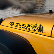 Adesivi Personalizzati in Vinile con Testo Bussola Foresta per Cofano Jeep Wrangler Unlimited 3