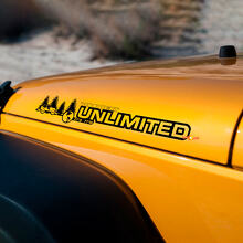 Testo personalizzato Adesivi in vinile per cofano Unlimited Forest Off Road 2 per Jeep Wrangler Unlimited 3