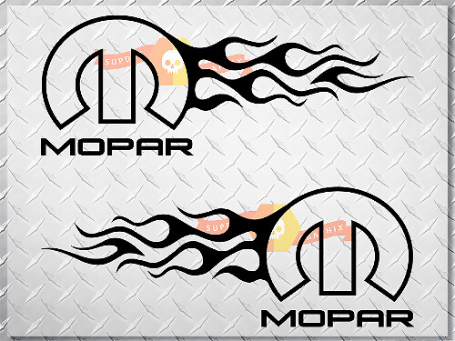 Mopar Dodge Chrysler Jeep Flame Style Logo Adesivi per decalcomanie per auto destra e sinistra