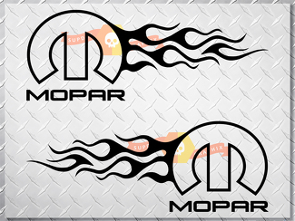 Mopar Dodge Chrysler Jeep Flame Style Logo Adesivi per decalcomanie per auto destra e sinistra