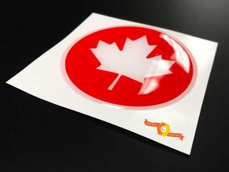 Adesivo decalcomania in resina con emblema distintivo a cupola della bandiera del Canada