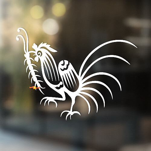 Adesivo in Vinile Universale Gallo e Gattino