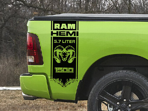 Kit di adesivi in vinile a strisce laterali per cassone 4x4 5.7L Hemi per Dodge Ram 1500